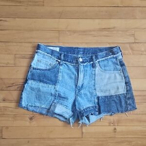 GAP Women's Blue Patchwork Jean Shorts
